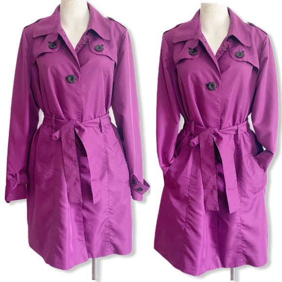 Hobbs London Saskia Trench Coat Purple 